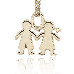 Nickel Free & Lead Free Golden Plated Alloy Pendants, Long-Lasting Plated, Lovers, Valentine's Day, 20x21x2.5mm, Hole: 3x5mm(PALLOY-J169-86G-NR)