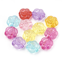 Transparent Acrylic Beads, Flower, Mixed Color, 10.5x10x5.5mm, Hole: 2mm, about 1610pcs/500g(MACR-S296-42)