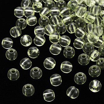 Transparent Acrylic Beads, Round, Light Yellow, 6x5mm, Hole: 1.8mm, about 4400pcs/500g