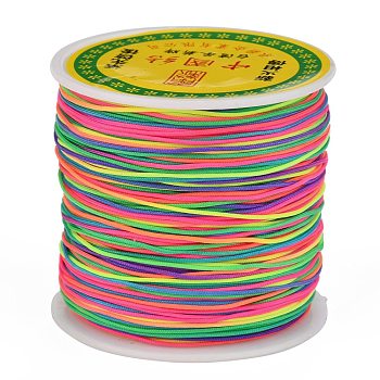 Braided Nylon Thread, Chinese Knotting Cord Beading Cord for Beading Jewelry Making, Colorful, 0.8mm, about 100yards/roll