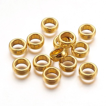 Tibetan Style Spacer Beads, Rondelle, Lead Free and Cadmium Free, Antique Golden, 11x5mm, Hole: 7.5mm