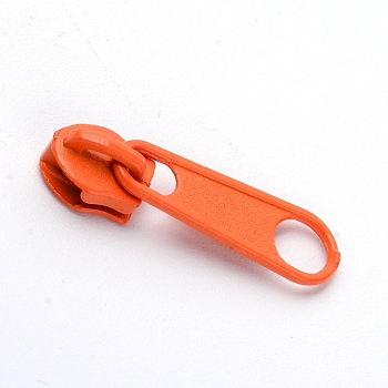 Zinc Alloy Replacement Zipper Sliders, for Luggage Suitcase Backpack Jacket Bags Coat, Orange, 2.75x0.7x0.65cm