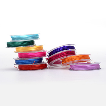 Flat Elastic Crystal String, Elastic Beading Thread, for Stretch Bracelet Making, Mixed Color, 0.5mm, about 10.93 yards(10m)/roll, 10rolls/group