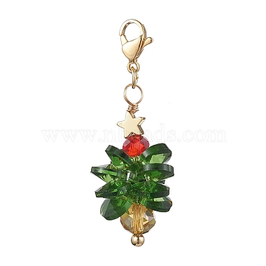 Green Christmas Tree Glass Pendant Decorations