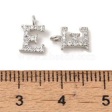 lettre initiale laiton micro pave pendentifs en zircone(ZIRC-F008-E)-3