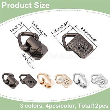 wadonn 12個 3 色合金トライアングルリングサスペンションクラスプ(FIND-WR0007-49)-2