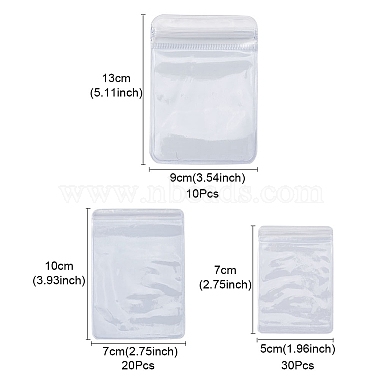 60Pcs 3 Sizes Rectangle PVC Zip Lock Bags(OPP-YW0001-02)-4