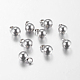 Original Color Ball Charms 304 Stainless Steel Round Pendants(X-STAS-E037-2)-1