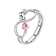 Birthstone Color Style Rhinestone Infinity Adjustable Ring(PW-WG31718-07)-1