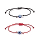 2Pcs 2 Color Resin Evil Eye Braided Bead Bracelets Set(BJEW-JB08496)-1