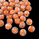 Handmade Luminous Inner Flower Lampwork Beads(LAMP-R129-8mm-05)-1