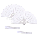 4Pcs Plastic Fans Display Decorations, for Home Office Desktop Decoration, White, 330x45x31mm(AJEW-GO0002-62)