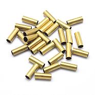 Brass Tube Beads, Lead Free & Cadmium Free & Nickel Free, Tube, Raw(Unplated), 10x3mm, Hole: 2mm(KK-A143-30C-RS)