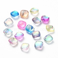 K9 Glass Cabochons, Faceted, Square, Mixed Color, 8x8x4.5mm(GGLA-Z001-05)