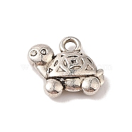 Tibetan Style Alloy Charms, Cadmium Free & Lead Free, Tortoise, Antique Silver, 12.5x13x3.5mm, Hole: 1.8mm(TIBE-Q090-12AS)