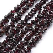 Natural Garnet Beads Strands, Chip, 6~10x4~8mm, Hole: 0.8mm; about 16 inches(40.6cm)(G-P406-35)