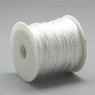 Nylon Thread, Rattail Satin Cord, White, about 1mm, about 76.55 yards(70m)/roll(NWIR-Q010A-800)