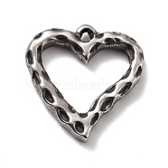 304 Stainless Steel Pendants Cabochons for Enamel, Heart, Stainless Steel Color, 21x20x3.5mm, Hole: 1.6mm(STAS-B024-36P)