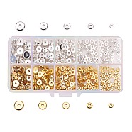 Flat Round Brass Spacer Beads, Barrel Plating, Golden & Silver, 4~8x1.5~2mm, Hole: 1.5~2mm, 450pcs/box(KK-CJ0001-26)