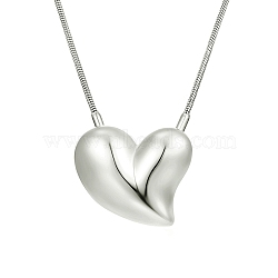 304 Stainless Steel Pendant Necklaces, Heart, Stainless Steel Color, 20.24 inch(51.4cm)(NJEW-G120-01P)