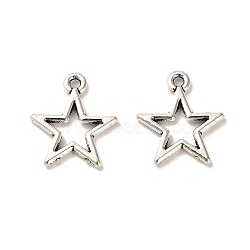 Tibetan Style Alloy Pendants, Cadmium Free & Lead Free, Star, Antique Silver, 16x14x1.5mm, Hole: 1.4mm, about 1818pcs/1000g(FIND-C043-053AS)
