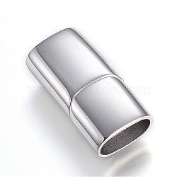 304 Stainless Steel Magnetic Clasps, Rectangle, Stainless Steel Color, 28.5x14x8.5mm, Hole: 12x7mm(STAS-D159-28P)