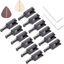 Fingerinspire Alloy & Plastic Guitar Bridge Saddle with Spring Screws, Tele Telecaster Electric Guitar Replacement Parts Accessories, Mixed Color, 20x10x10mm, 2sets/box(AJEW-FG0001-86)