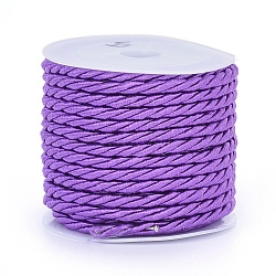 Polyester Cord, Twisted Cord, Dark Orchid, 3mm, about 5.46 yards(5m)/roll(OCOR-L041-3mm-01)