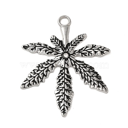 Alloy Enamel Pendant, with Rhinestones, Leaf, Platinum, 64.5x52x3.5mm, Hole: 5mm(FIND-A042-18P)