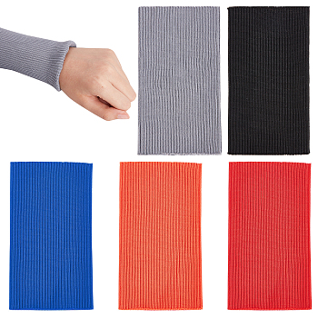 Fingerinspire 10Pcs 5 Colors Ribbing Pattern Polyester Oversleeves, Air Blower Terminals Oversleeves, Mixed Color, 151x84x3.3mm, 2pcs/color