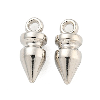 CCB Plastic Pendants, Cone Pendants, Platinum, 17.5x7mm, Hole: 2.2mm