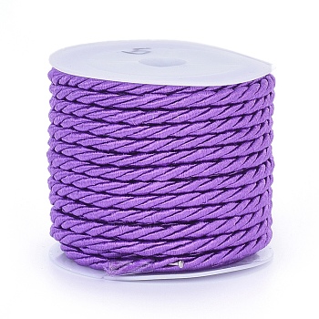 Polyester Cord, Twisted Cord, Dark Orchid, 3mm, about 5.46 yards(5m)/roll