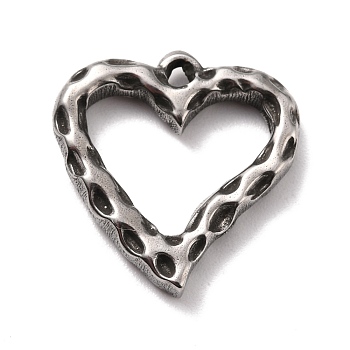 304 Stainless Steel Pendants Cabochons for Enamel, Heart, Stainless Steel Color, 21x20x3.5mm, Hole: 1.6mm