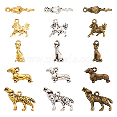 Mixed Color Mixed Shapes Alloy Pendants