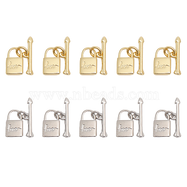 Platinum & Golden Lock Brass Toggle Clasps