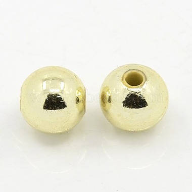 Plating Plastic Acrylic Round Beads(PACR-L003-6mm-LG)-2