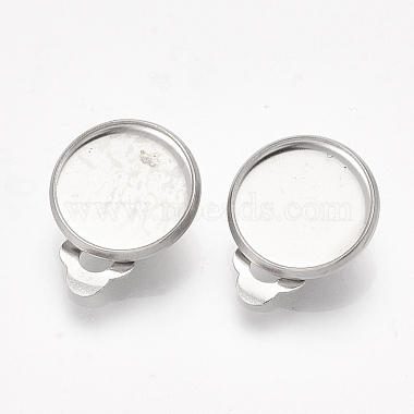 201 Stainless Steel Clip-on Earring Findings(X-STAS-S079-81C)-2