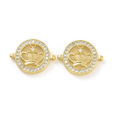 Rack Plating Brass Micro Pave Clear Cubic Zirconia Connector Charms(KK-C008-10G)-2