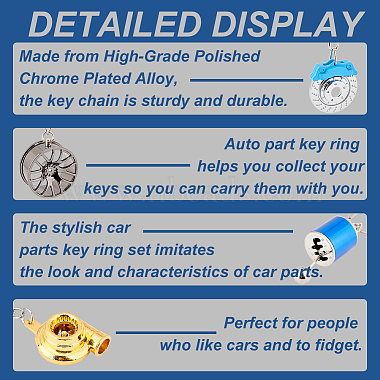 6Pcs 6 Style Alloy Keychains(KEYC-OC0001-25)-4