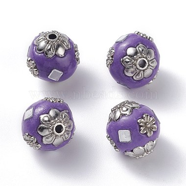 Medium Purple Round Polymer Clay Beads