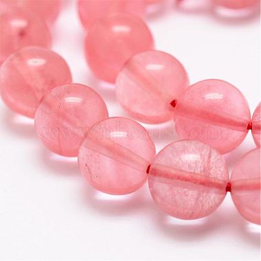 Chapelets de perles cerise quartz en verre(G-P256-06-4mm)-3