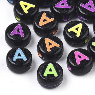 Mixed Color Flat Round Acrylic Beads