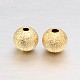 Real 18K Gold Plated Brass Textured Round Beads(X-KK-L147-191-4mm-NR)-1