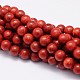 Synthetic Grass Coral Round Beads Strands(CORA-E029-6mm-01)-1