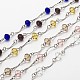 Handmade Faceted Rondelle Glass Beads Chains for Necklaces Bracelets Making(AJEW-JB00087)-1