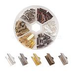 Iron Ribbon Crimp Ends, Mixed Color, 7x13mm, Hole: 2mm(IFIN-JP0007-02)