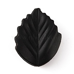Silicone Beads, Leaf, Black, 24~24.5x19~19.5x7~7.5mm, Hole: 2mm(SIL-WH0001-20D)