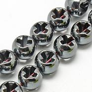 Non-magnetic Synthetic Hematite Beads Strands, Rondelle, 10x8mm, Hole: 1mm, about 41pcs/strand, 15.7 inch(G-Q943-13)