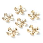 304 Stainless Steel Bead Caps, 5-Petal, Flower, Golden, 15x14.5x2.4mm, Hole: 1.2mm(STAS-H149-25G)