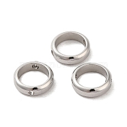 201 Stainless Steel Bead Frames, Ring, Stainless Steel Color, 9x2.5mm, Hole: 1mm(STAS-O130-06P-B01)